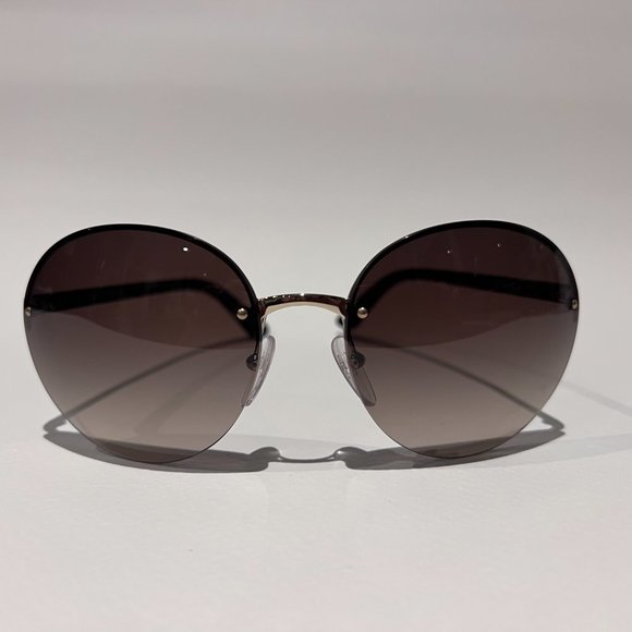 PRADA Black Semi-Rimless Gradient Sunglasses - Picture 1 of 10